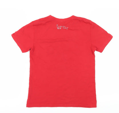 MG Girls Red 11-12 Years Graphic T-Shirt Regular Fit