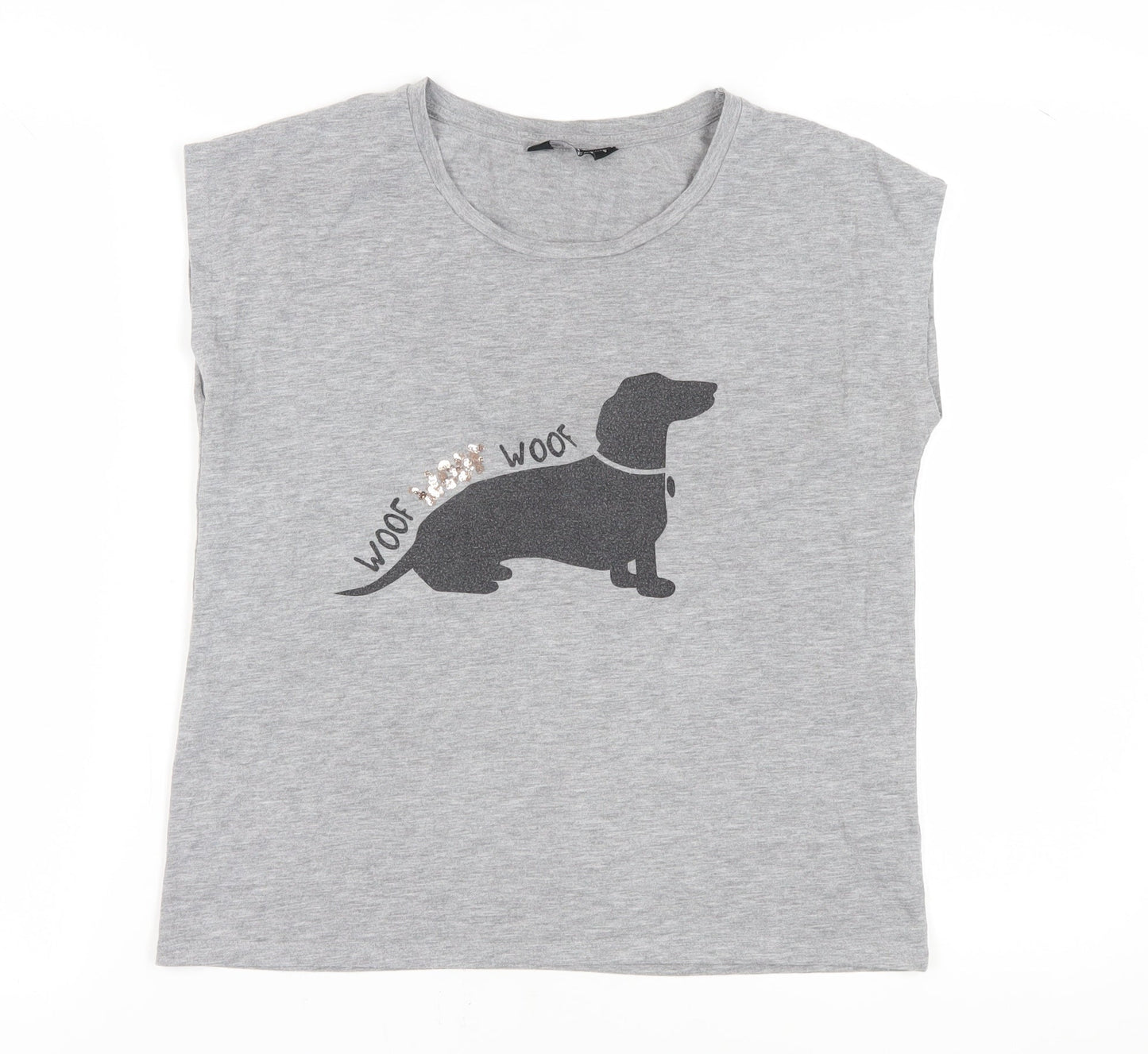 Womens UK Size 12 Dorothy Perkins Grey Jersey T-Shirt