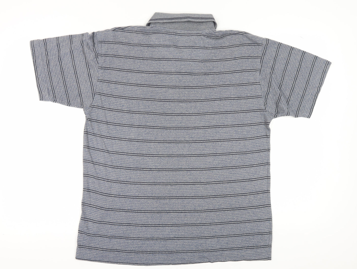 St. Bernard Men's Grey Striped Polo Shirt, S