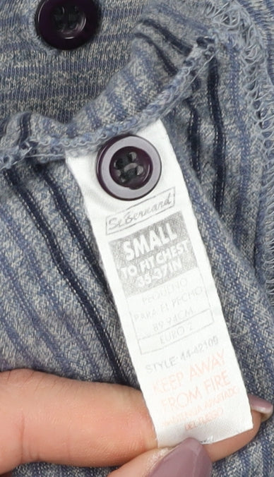 St. Bernard Men's Grey Striped Polo Shirt, S