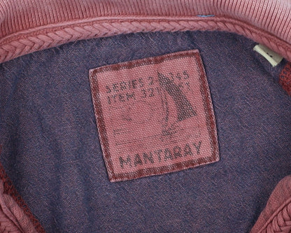 Mantaray Men's Red Striped Polo Shirt Medium