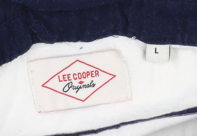 Lee Cooper Men's White Striped Polo Shirt L