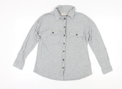 Boden Women's Grey Button-Up Long Sleeve Shirt