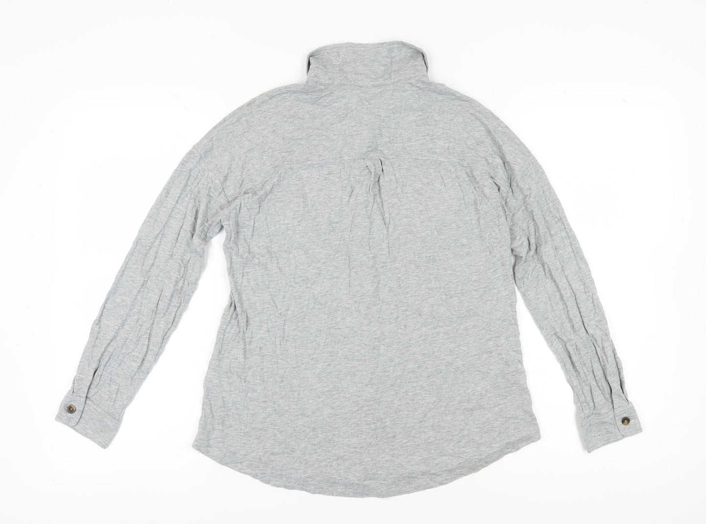 Boden Women's Grey Button-Up Long Sleeve Shirt