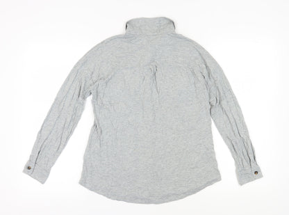 Boden Women's Grey Button-Up Long Sleeve Shirt