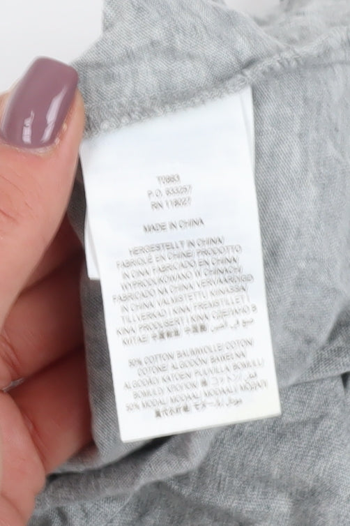 Boden Women's Grey Button-Up Long Sleeve Shirt