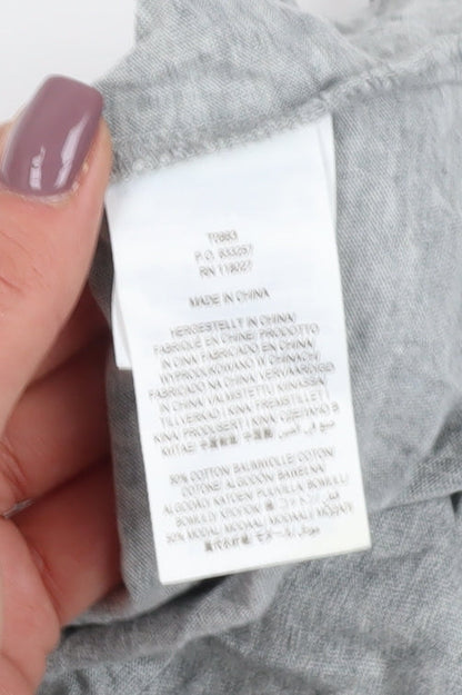 Boden Women's Grey Button-Up Long Sleeve Shirt