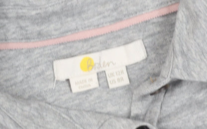 Boden Women's Grey Button-Up Long Sleeve Shirt