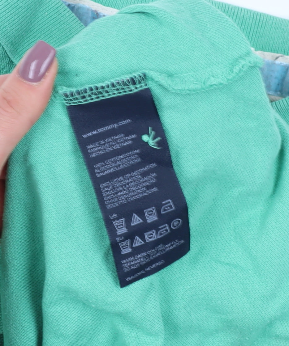 Hilfiger Denim Men's Green Polo - L, Short Sleeve, Casual