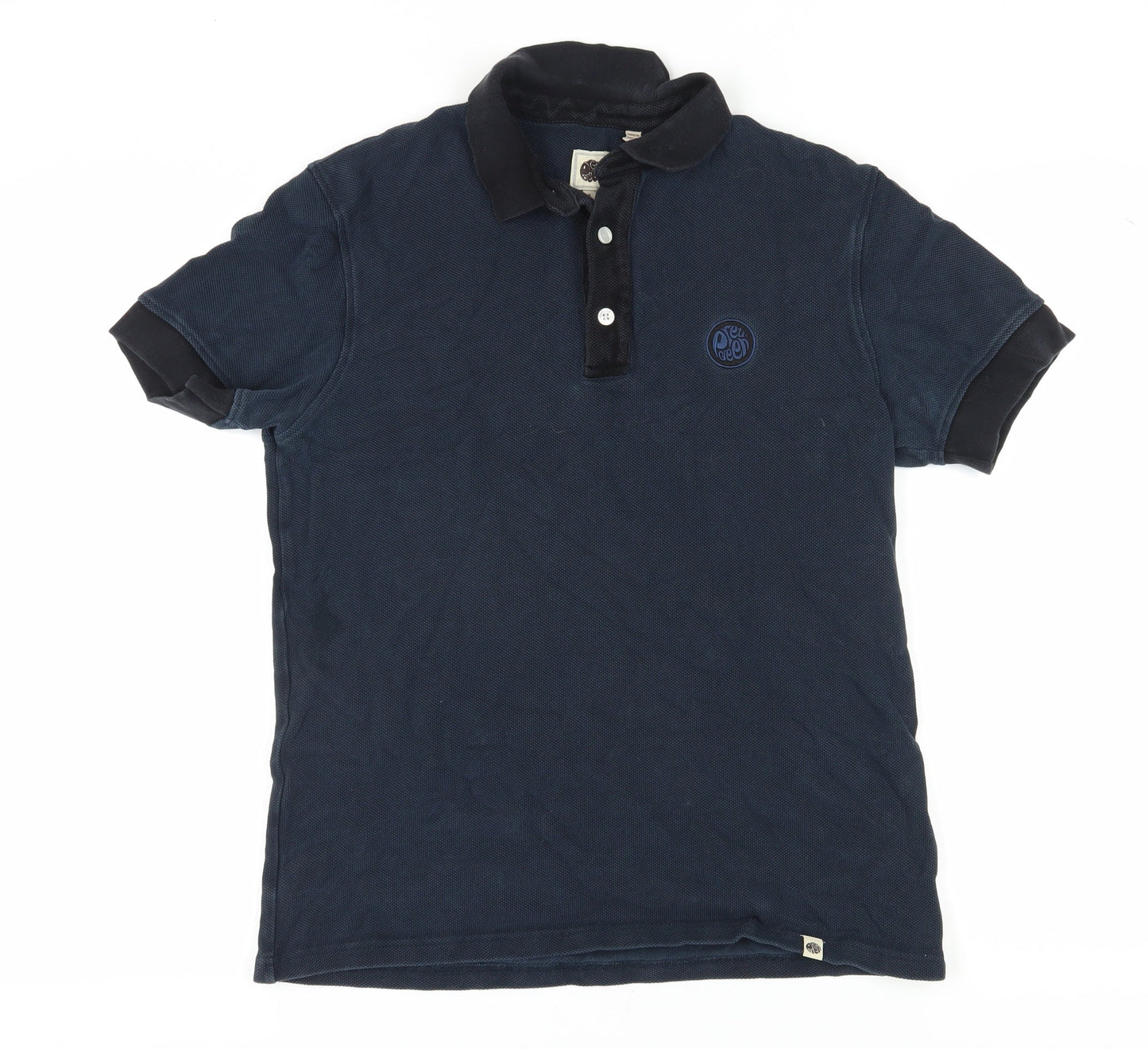 Pretzel Men's Blue M Polo Shirt, Cotton Knit