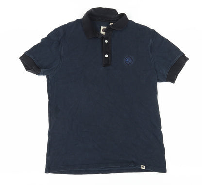 Pretzel Men's Blue M Polo Shirt, Cotton Knit