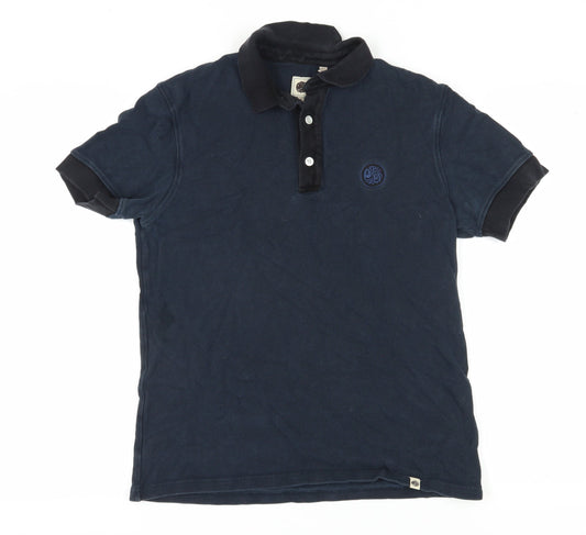 Pretzel Men's Blue M Polo Shirt, Cotton Knit