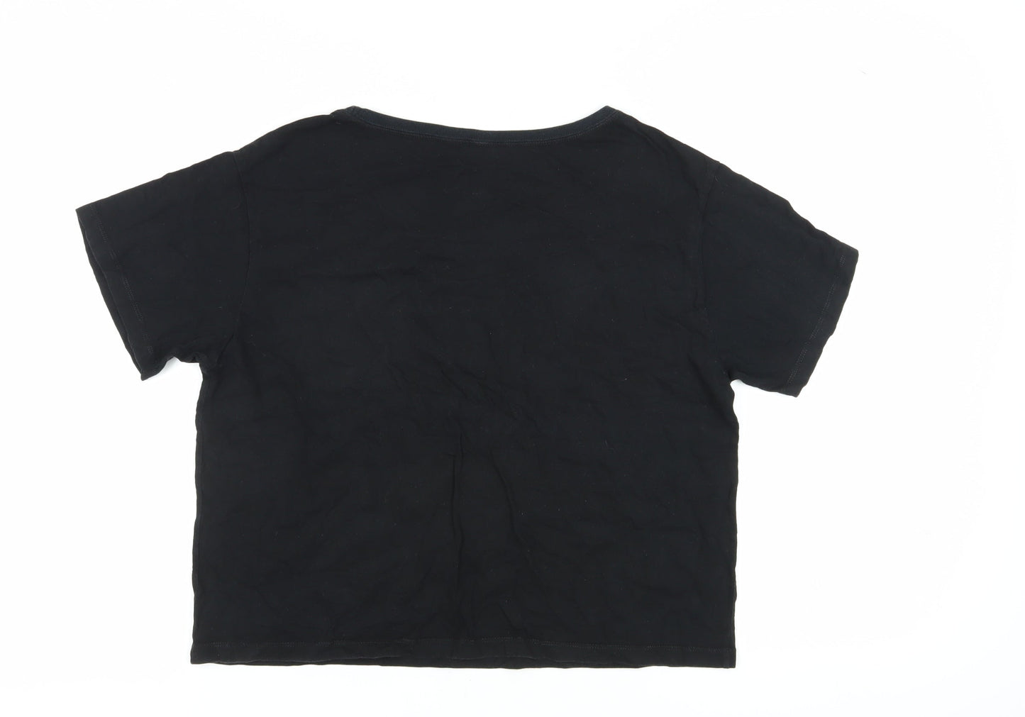 Caffeine & Kilos Unisex Black Cropped T-Shirt M