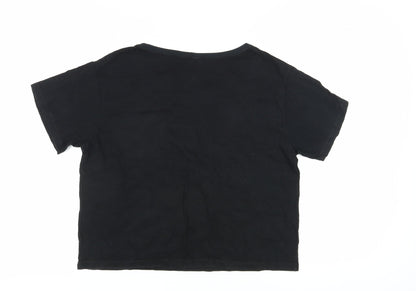 Caffeine & Kilos Unisex Black Cropped T-Shirt M