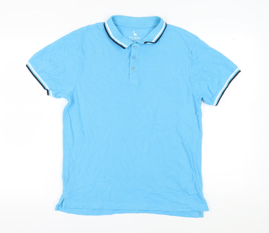 STH Shore Men's Blue Medium Polo Shirt, Casual Summer Attire