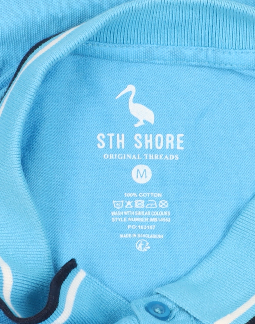 STH Shore Men's Blue Medium Polo Shirt, Casual Summer Attire