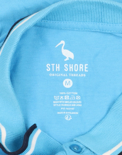 STH Shore Men's Blue Medium Polo Shirt, Casual Summer Attire