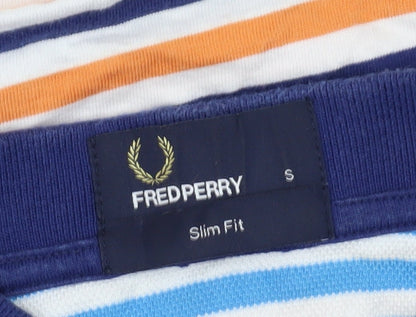 Fred Perry Men's Multicoloured Striped Polo Shirt S Slim Fit
