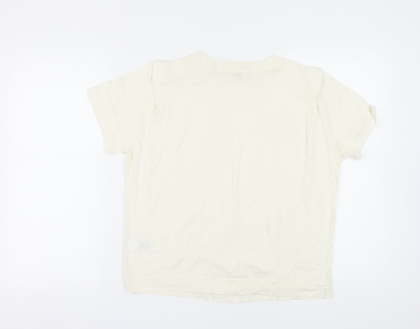 Womens UK Size M Ted Baker Ivory Basic T-Shirt