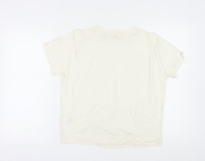 Womens UK Size M Ted Baker Ivory Basic T-Shirt