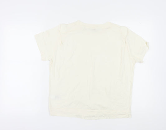 Womens UK Size M Ted Baker Ivory Basic T-Shirt