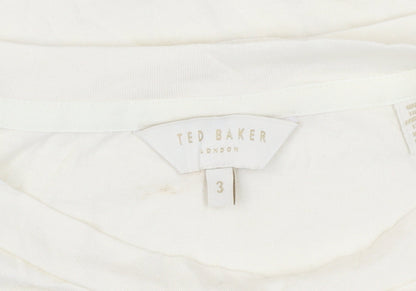 Womens UK Size M Ted Baker Ivory Basic T-Shirt