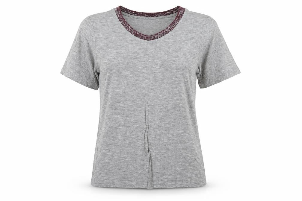 Womens UK Size S ICHI Grey Basic T-Shirt