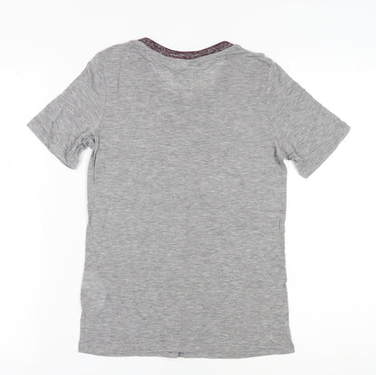 Womens UK Size S ICHI Grey Basic T-Shirt