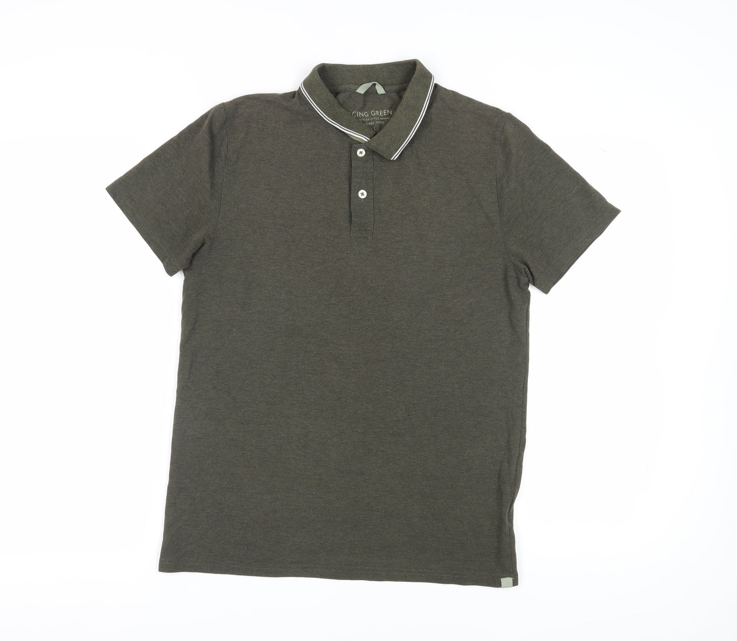 Racing Green Men's Polo Shirt in Green - Small