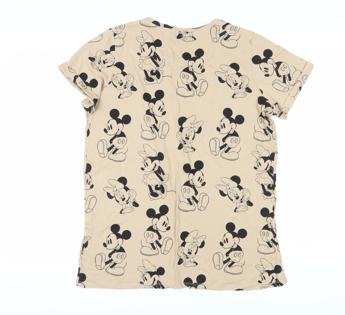 Womens UK Size 12 Disney Beige Basic T-Shirt