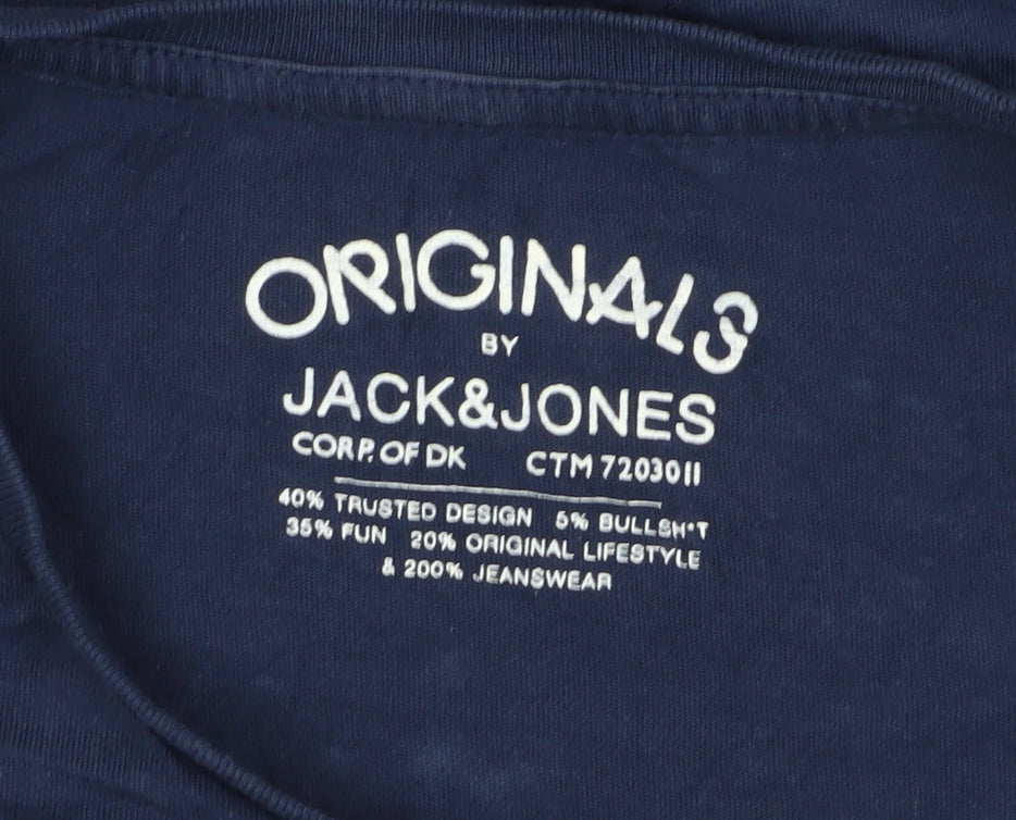 Mens UK Size S JACK & JONES Blue  T-Shirt