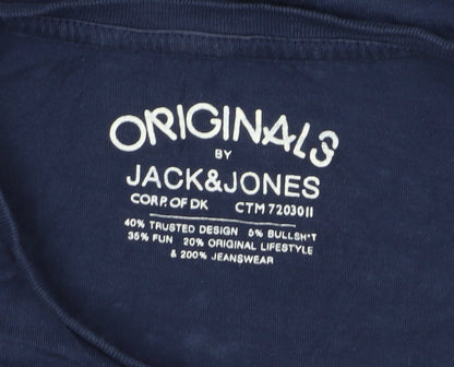 Mens UK Size S JACK & JONES Blue  T-Shirt