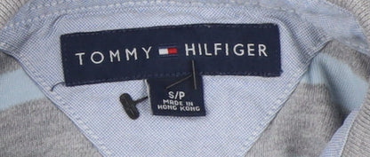 Tommy Hilfiger Men's Grey Stripe Polo Shirt Small