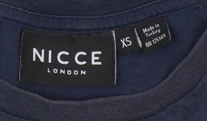 Nicce Men's Blue XS Cotton Crew Neck T-Shirt