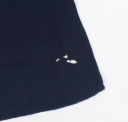 Saks Fifth Avenue Women's Blue V-Neck Button-Up Shirt M