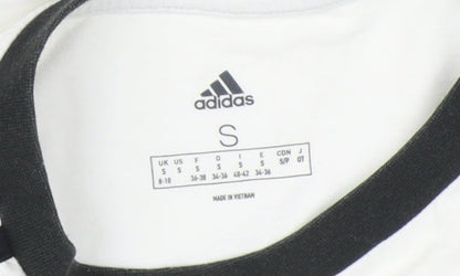 Mens UK Size S adidas White  T-Shirt