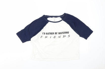 Unisex Adults UK Size M Friends Multicoloured Ringer T-Shirt