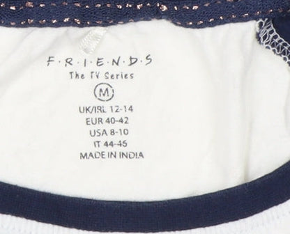 Unisex Adults UK Size M Friends Multicoloured Ringer T-Shirt