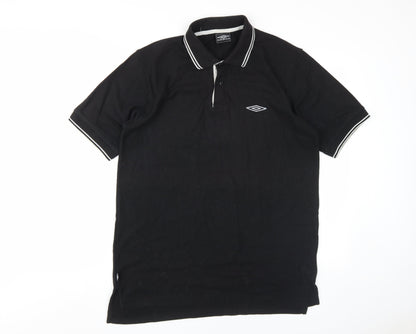 Umbro Men's Black XL Polo Shirt Solid Short Sleeve Casual