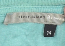 Womens UK Size 14 River Island Green Basic T-Shirt