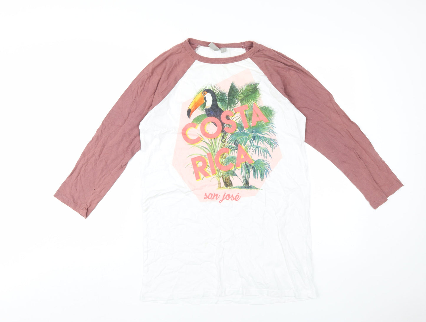 Womens UK Size 8 ASOS Multicoloured Ringer T-Shirt