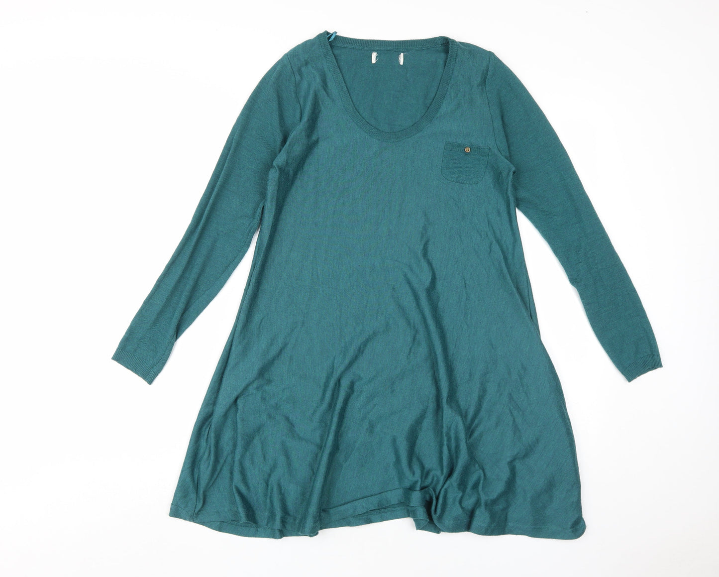 Next Women's Green Size 8 Long Sleeve Knit Dress