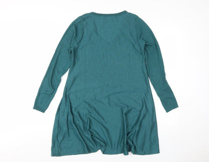 Next Women's Green Size 8 Long Sleeve Knit Dress