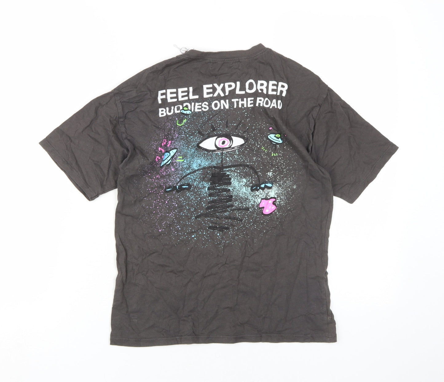 Zara Boys Black Graphic Print Cotton T-Shirt Casual Style 10 Years