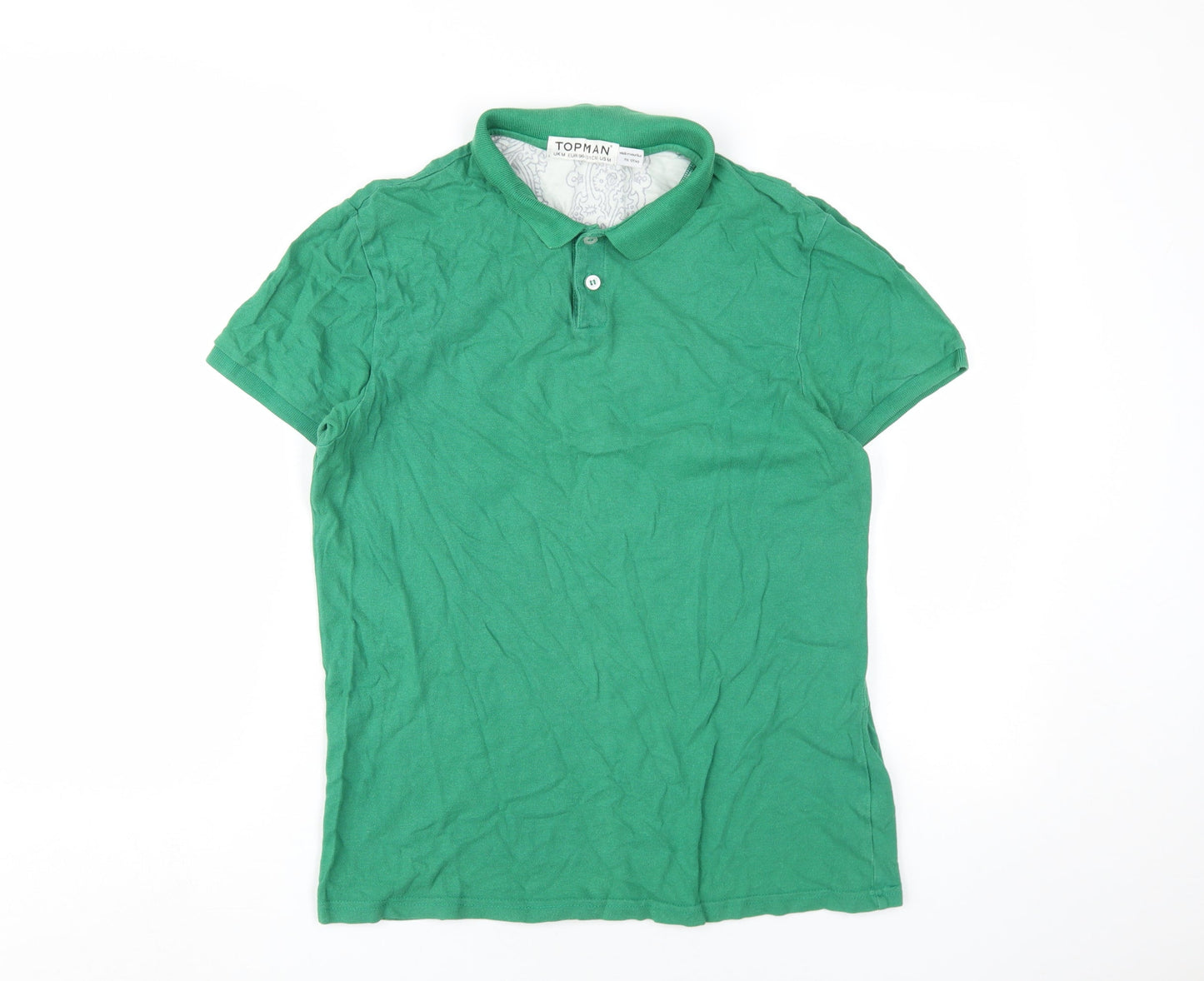 Topman Men's Green M Polo Shirt Regular Fit