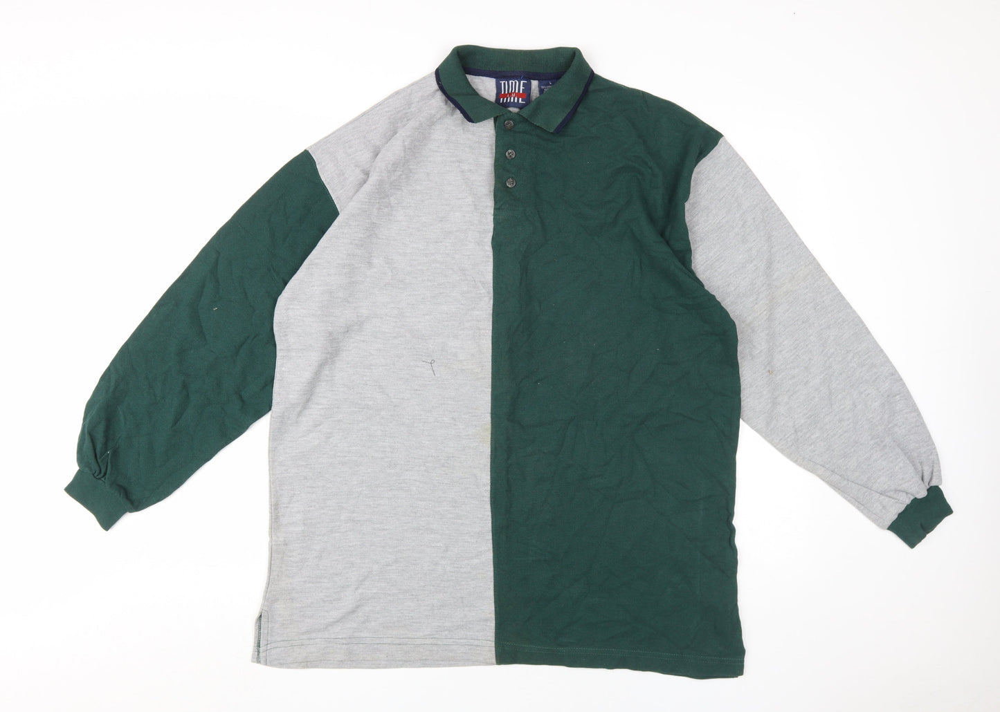 Time AM Men's Multicoloured Polo Shirt L Colourblock