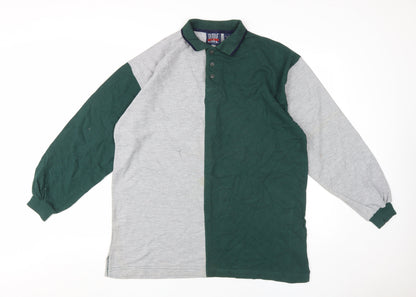 Time AM Men's Multicoloured Polo Shirt L Colourblock