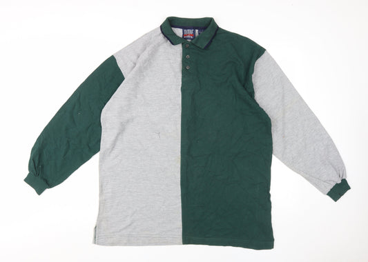 Time AM Men's Multicoloured Polo Shirt L Colourblock