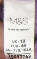 Womens UK Size 18 Marks and Spencer Purple Basic T-Shirt