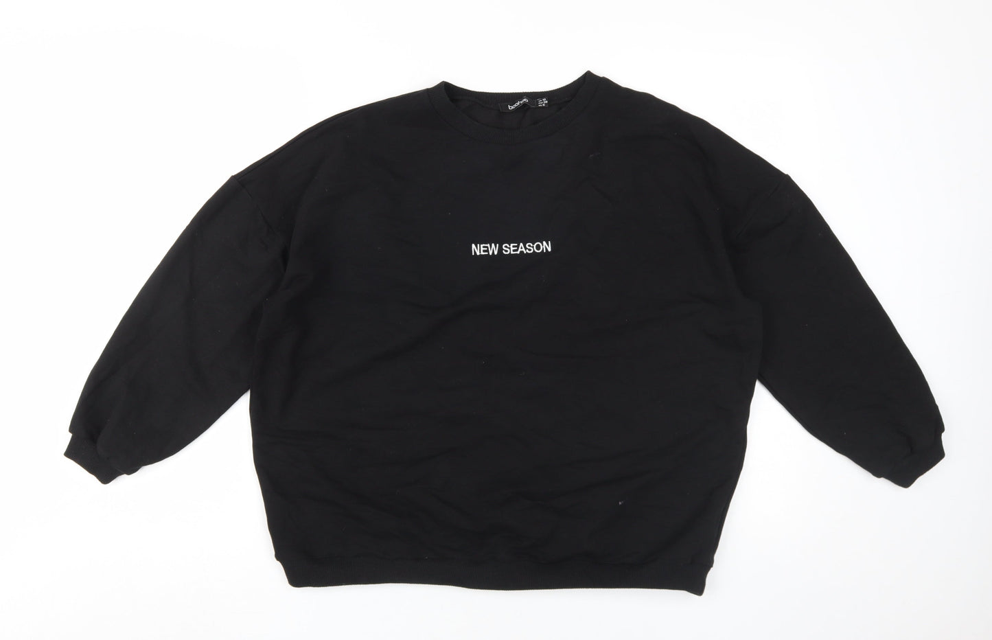 Womens UK Size 10 Boohoo Black Pullover Sweatshirt